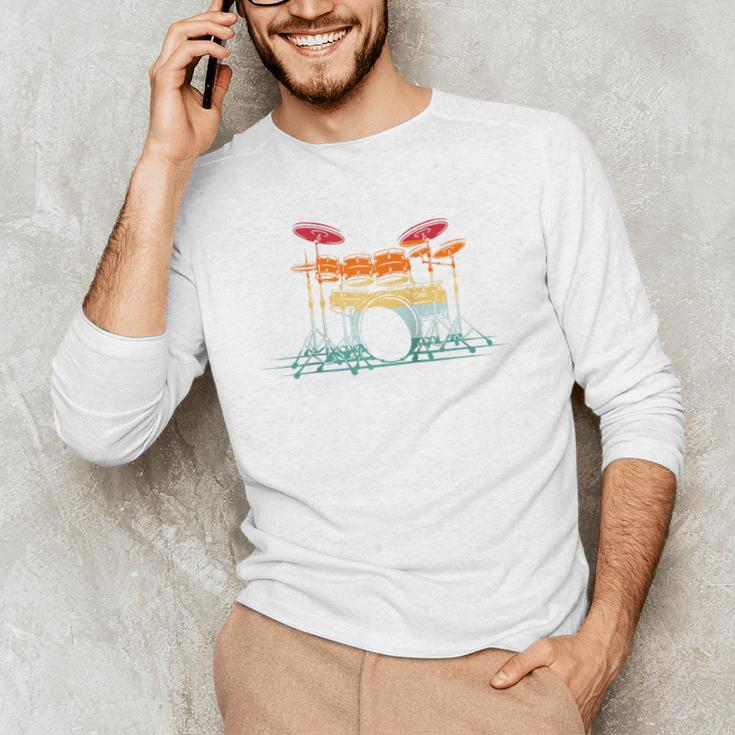 Drum Kit Musical Retro Instrument Musician Raglan Baseball Tee Men's Long Sleeve T-Shirt Drum Kit Musical Retro Instrument Musician Raglan Baseball Tee Men's Long Sleeve T-Shirt
