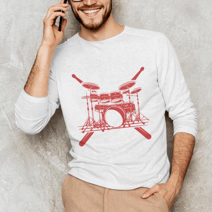 Drum Kit Percussion For Drummer Percussionist Musician Sweatshirt Men's Long Sleeve T-Shirt Drum Kit Percussion For Drummer Percussionist Musician Sweatshirt Men's Long Sleeve T-Shirt