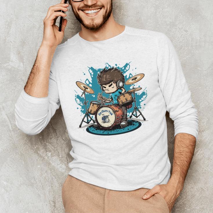 Drum Set Drumming Drummers Drum Kits Music Men's Long Sleeve T-Shirt Drum Set Drumming Drummers Drum Kits Music Men's Long Sleeve T-Shirt
