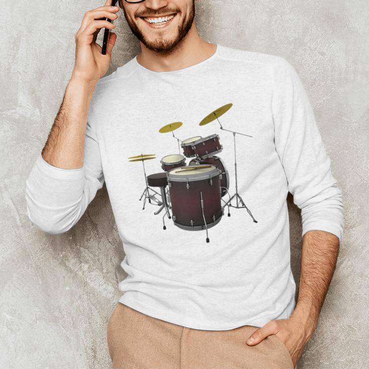 Drummer Drum Kit Raglan Baseball Tee Men's Long Sleeve T-Shirt Drummer Drum Kit Raglan Baseball Tee Men's Long Sleeve T-Shirt