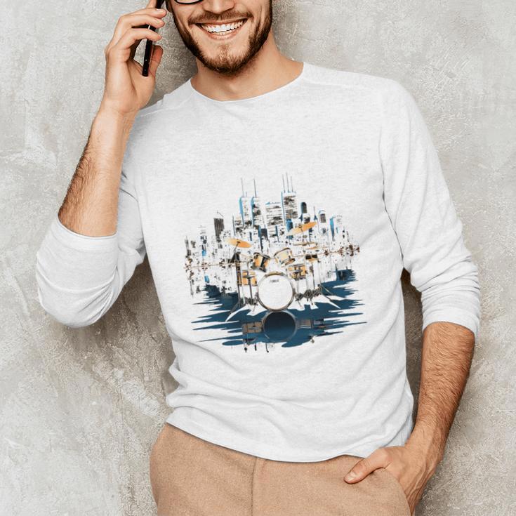 Drumset Drum Kit Music Drummer Drumming Men's Long Sleeve T-Shirt Drumset Drum Kit Music Drummer Drumming Men's Long Sleeve T-Shirt