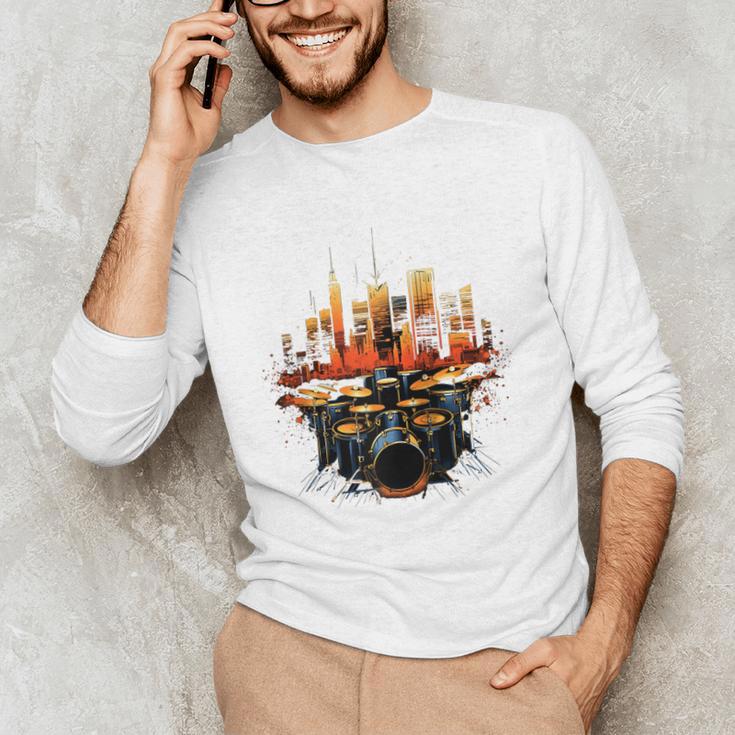 Drumset Drum Kit Music Drummer Drumming Raglan Baseball Tee Men's Long Sleeve T-Shirt Drumset Drum Kit Music Drummer Drumming Raglan Baseball Tee Men's Long Sleeve T-Shirt