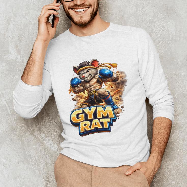 Gym Rat Kickboxing Nak Muay Thai Boxing Fighter Men's Long Sleeve T-Shirt