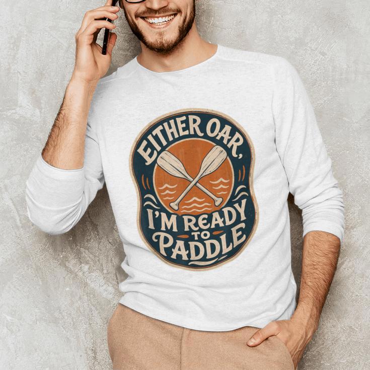 Kayak Canoe Paddle Either Oar Men's Long Sleeve T-Shirt