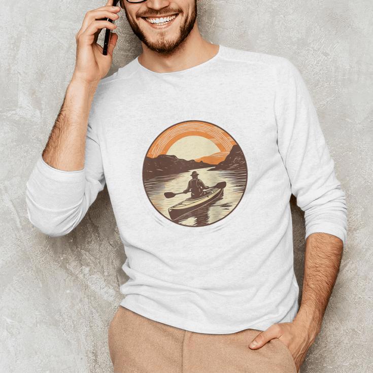 Kayak Kayaker Canoes-Boating Water-Paddle Canadier-Canoe Raglan Baseball Tee Men's Long Sleeve T-Shirt