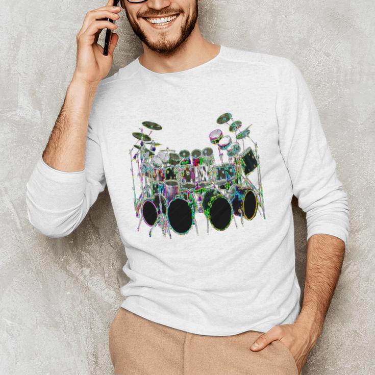 Large Drum Kit With Many Drums Men's Long Sleeve T-Shirt Large Drum Kit With Many Drums Men's Long Sleeve T-Shirt