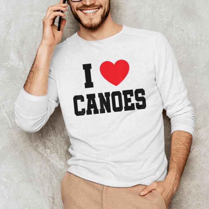 I Love Canoes Men's Long Sleeve T-Shirt I Love Canoes Men's Long Sleeve T-Shirt