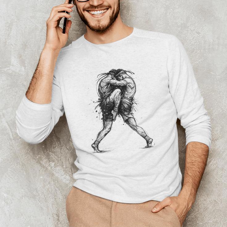 Muay Thai Kickboxing Nak Muay Thai Boxing Fighter Men's Long Sleeve T-Shirt Muay Thai Kickboxing Nak Muay Thai Boxing Fighter Men's Long Sleeve T-Shirt
