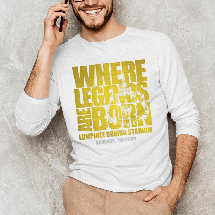 Muay Thai Lumpinee Boxing Stadium Where Legend Born Men's Long Sleeve T-Shirt
