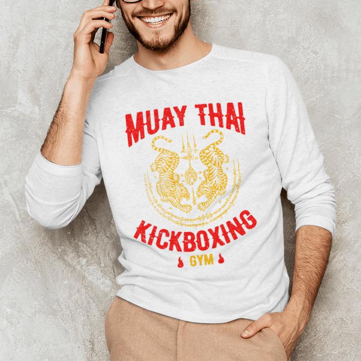 Muay Thai Tiger Kickboxing Gym MMA Street Fight Kickboxing Men's Long Sleeve T-Shirt