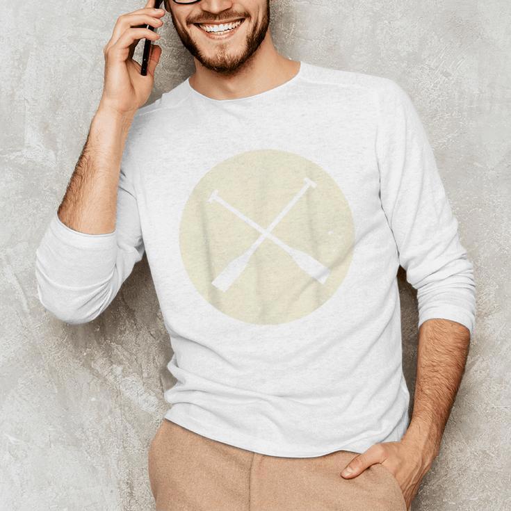 Retro Vintage Canoe Paddles Crossing Canoe & Kayaking Men's Long Sleeve T-Shirt