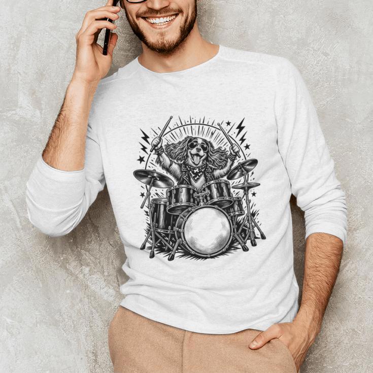 Spaniel Rock Drum Kit Men's Long Sleeve T-Shirt Spaniel Rock Drum Kit Men's Long Sleeve T-Shirt
