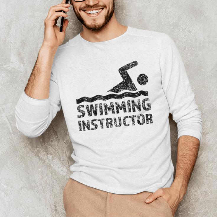 Swimming Instructor Lesson Swim Coach Men's Long Sleeve T-Shirt