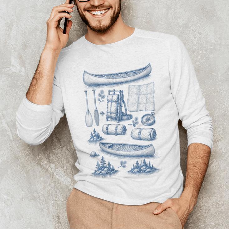 Women's Canoe Wilderness Gear Vintage Chart Collection Illustration Men's Long Sleeve T-Shirt