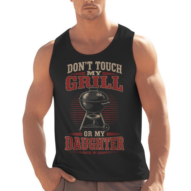 BBQ Dad Don't Touch My Grill Or My Daughter Men Tank Top, trending gift BBQ Dad Don't Touch My Grill Or My Daughter Men Tank Top, trending gift