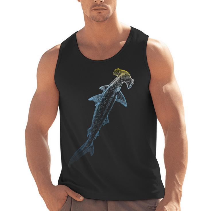 Beautiful Colors Swimming Hammerhead Shark Lovers Men Tank Top