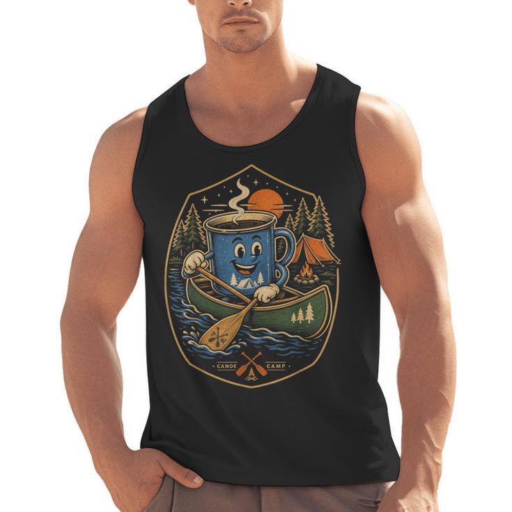 Canoe Camp Coffee Canoeing Paddle Men Tank Top