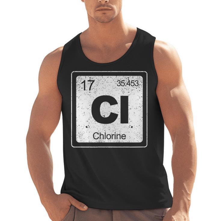 Chlorine Periodic Table Symbol Chemistry Swimming Dive Men Tank Top
