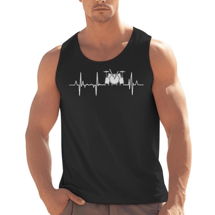 Drum Kit Cardiogram Drum Musician ECG Men Tank Top