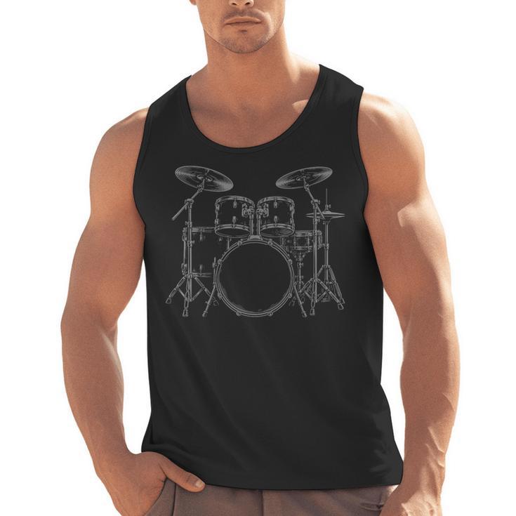 Drum Kit Rock Music Percussion Men Tank Top