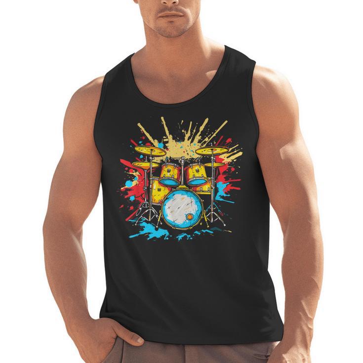 Drum Kit Steamwave Music Band Men Tank Top