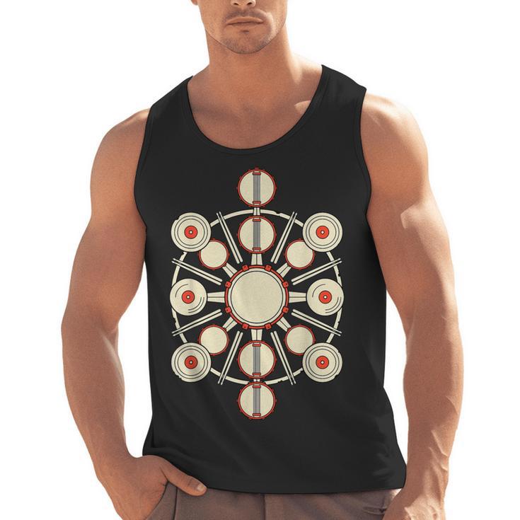 Drummer Drum Kit Mandala Percussionist Music Lover Men Tank Top
