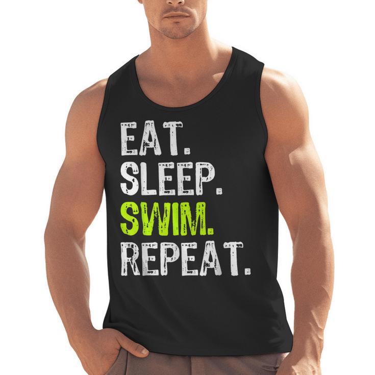 Eat Sleep Swim Repeat Swimming Swimmer Cool Men Tank Top
