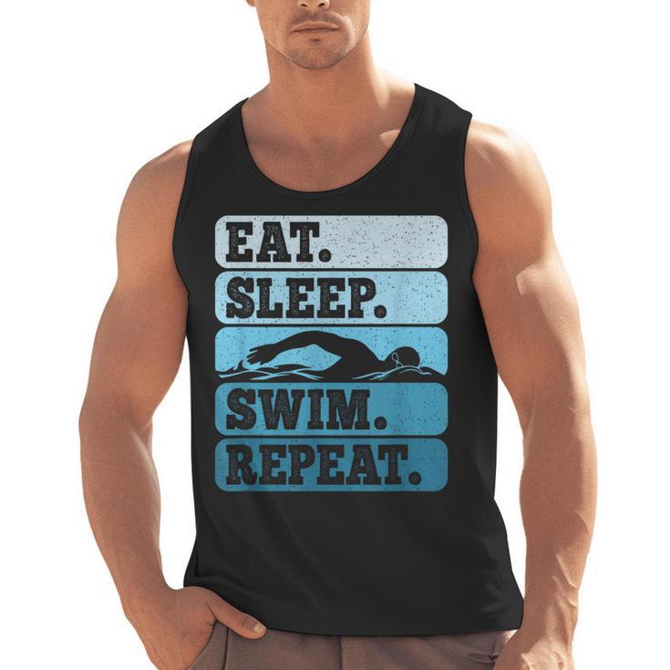 Eat Sleep Swim Vintage Swimming Lover Swimmer Men Women Men Tank Top