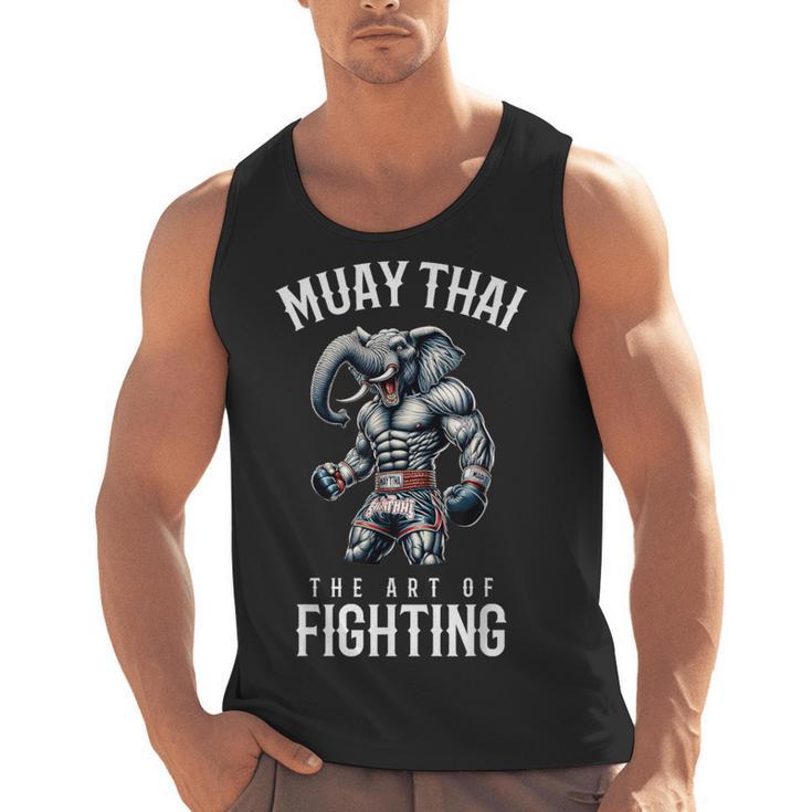 Elephant Muay Thai Kickboxing And Elephant Thai Boxing Men Tank Top