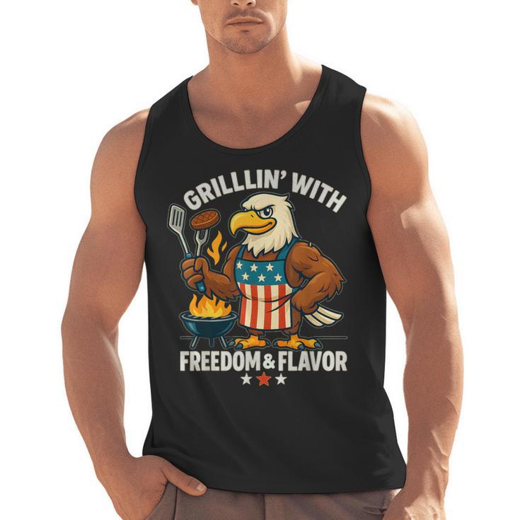Grillin’ Eagle BBQ Dad 4th Of July Father’s Day Men Tank Top, trending gift
