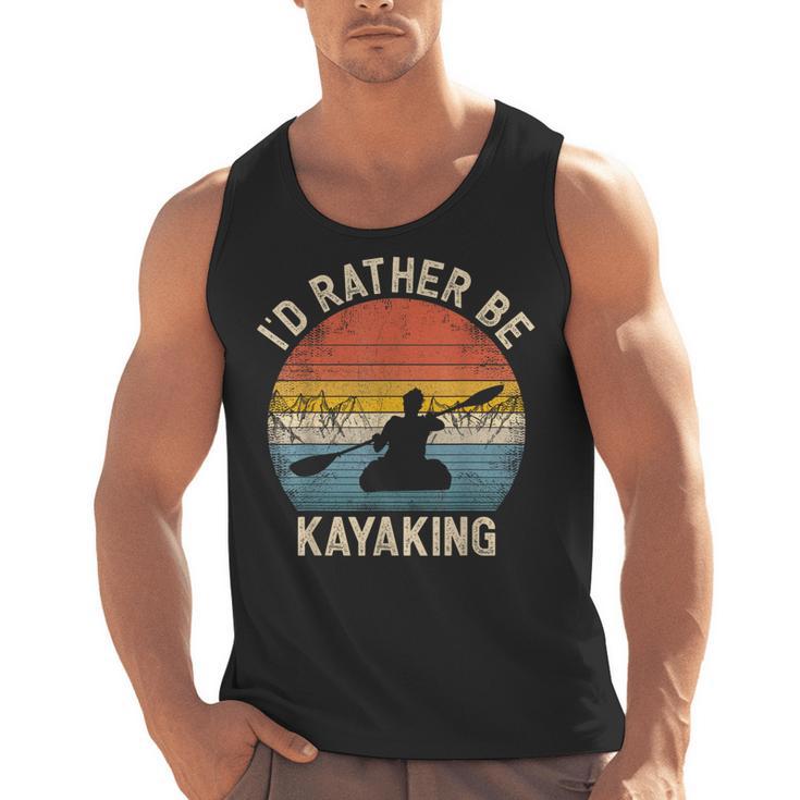 I'D Rather Be Kayaking Canoe Boating Vintage Kayak Men Tank Top