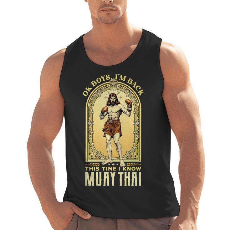 Jesus Knows Muay Thai Boxing Kickboxing MMA Men Tank Top