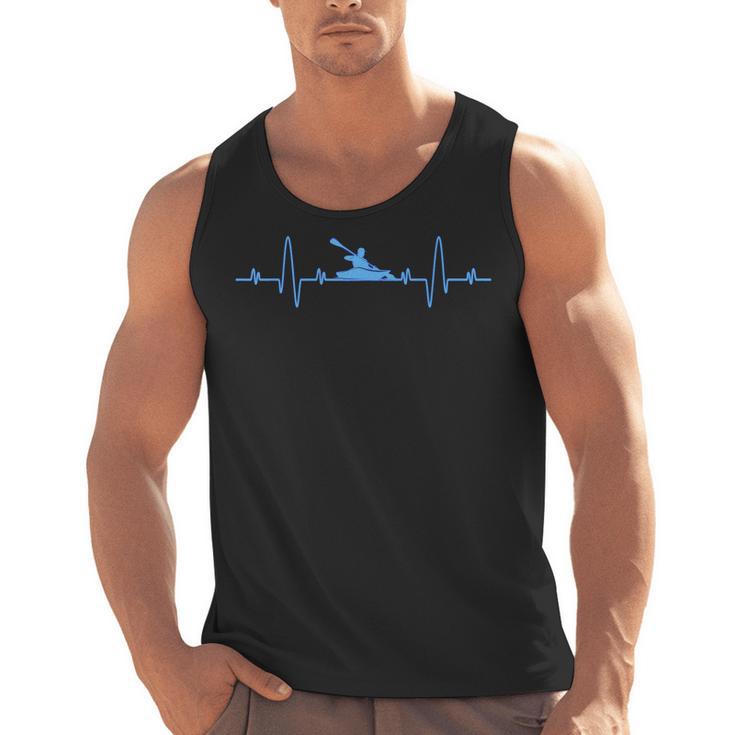 Kayaking Heartbeat Shirt Cool Canoe Boating Kayaks Men Tank Top