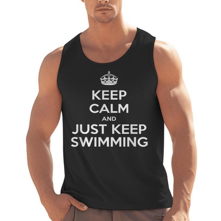 Keep Calm & Just Keep Swimming Men Tank Top