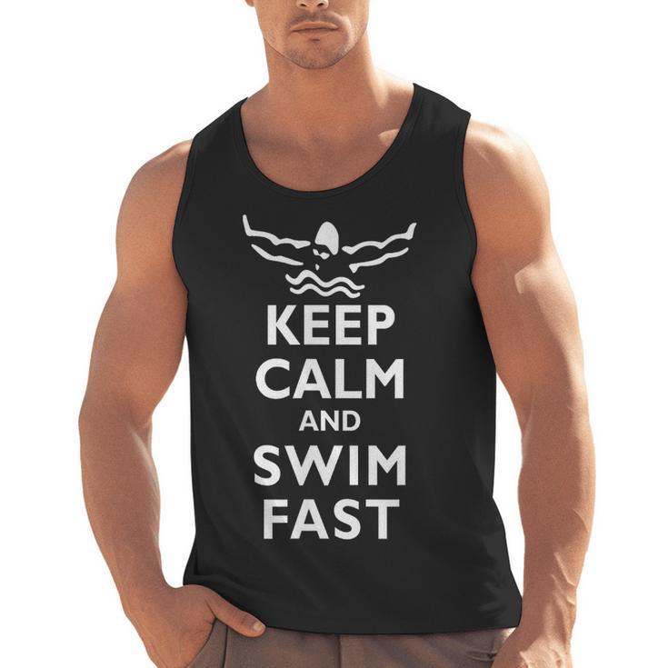 Keep Calm And Swim Fast Butterfly Swimming T-Shirt Men Tank Top