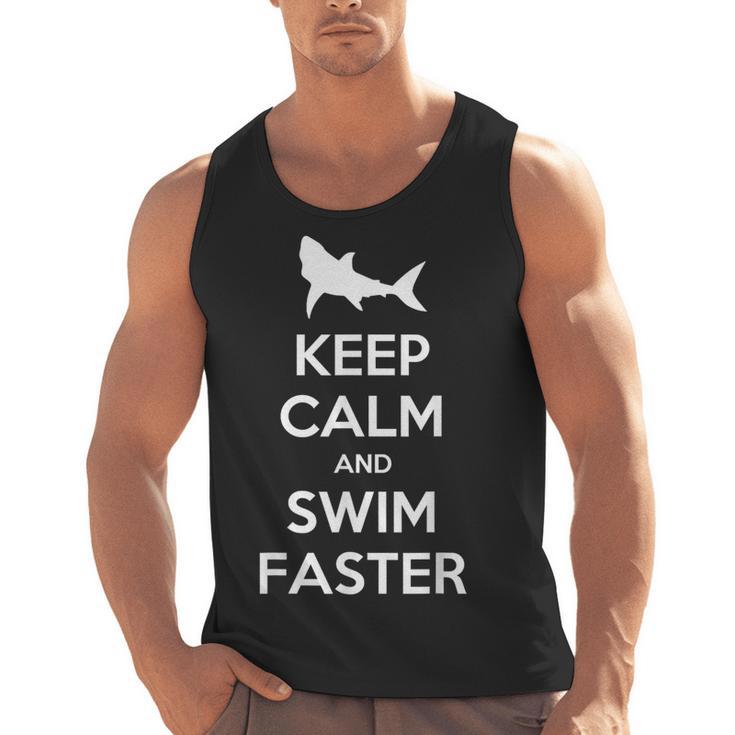 Keep Calm And Swim Faster Swimming T-Shirt Men Tank Top