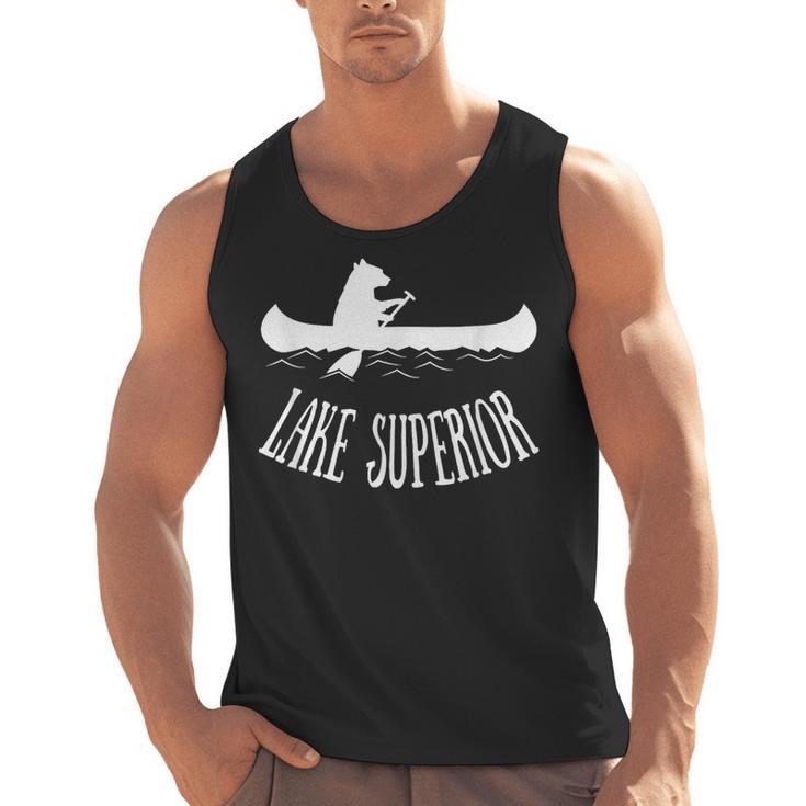 Lake Superior  Bear Canoe Upper Peninsula For Yooper Men Tank Top