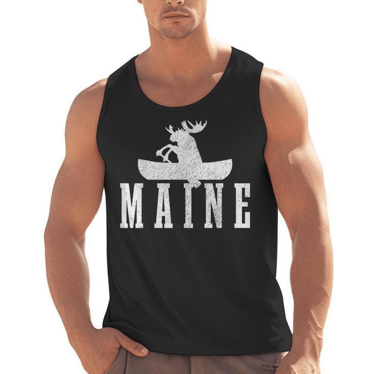 Maine Canoe Kayak Moose USA America Souvenir Men Tank Top