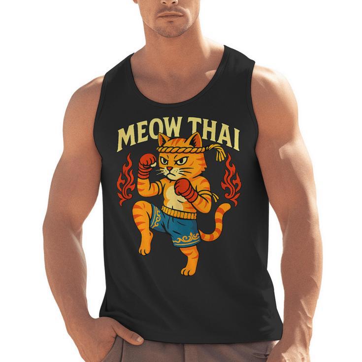 Meow Thai Muay Thai Cat Fighter Pun Dad Joke Men Tank Top