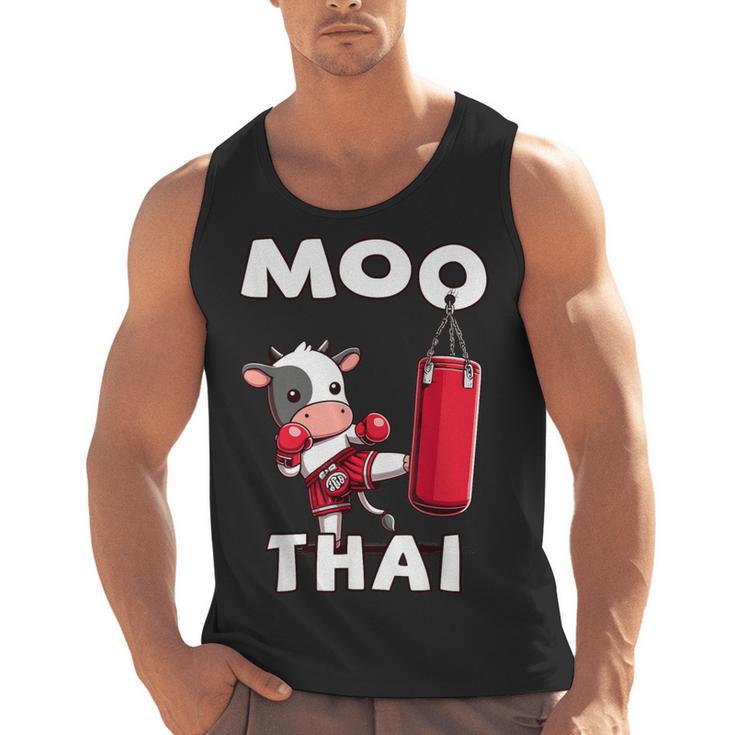 Moo Thai Muay Thai Thai Boxing For Kids Muay Thai Cow Men Tank Top