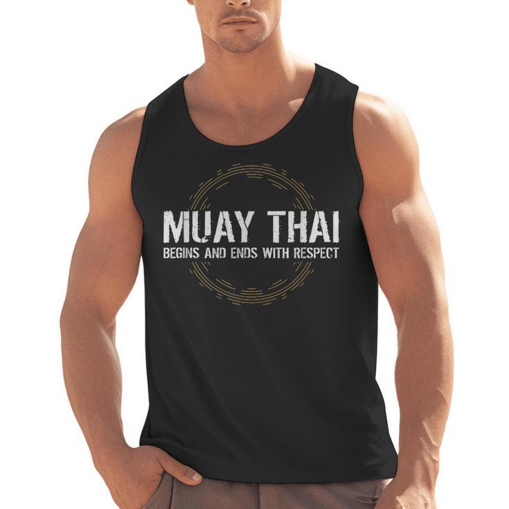 Muay Thai Begins And Ends With Respect Martial Arts Men Tank Top