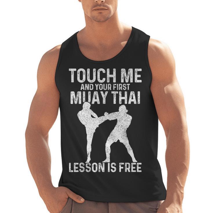 Muay Thai Boxing Kickboxing Your First Lesson Is Free Men Tank Top