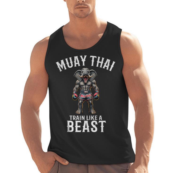 Muay Thai Elephant Kickboxing And Elephant Thai Men Tank Top