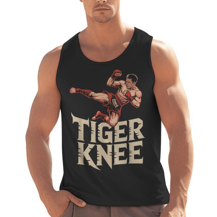 Muay Thai Fighter Tiger Knee Vintage Distressed Badge Men Tank Top