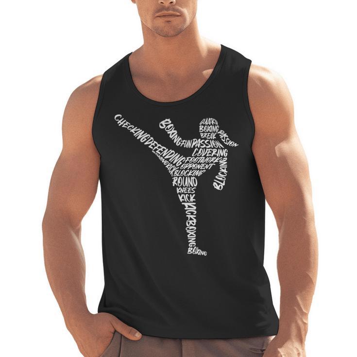 Muay Thai Martial Arts Typography Kickboxer Girls Kickboxing Men Tank Top