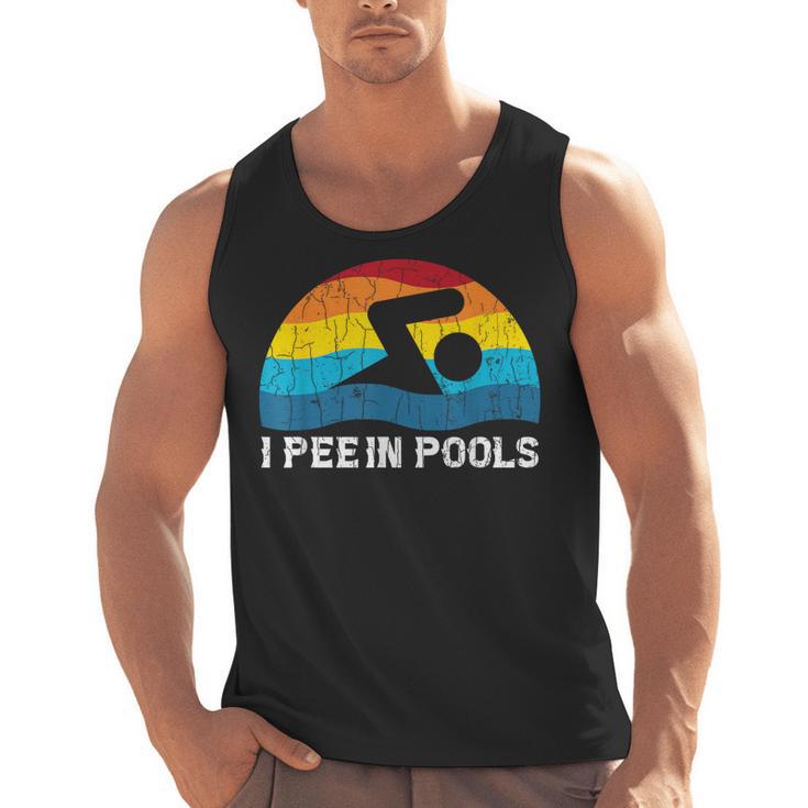 I Pee In Pools Swimmer Swimming Coach Player Graphic Men Tank Top