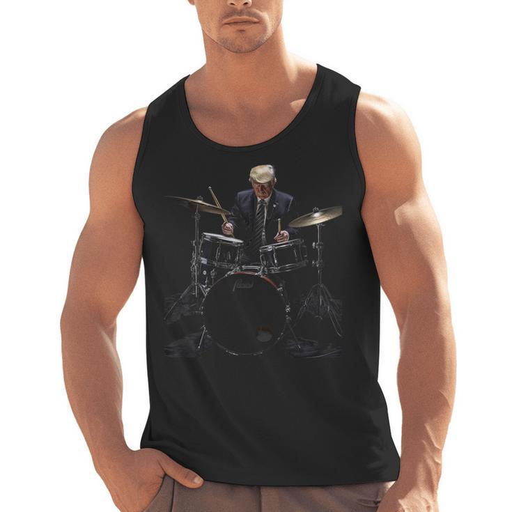 Percussion Player Drumset Retro Drum Kit Percussionist Trump Drummer Drums 2024 -Adults Men Tank Top