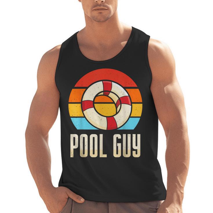 Pool Guy Swimming Attendant Attendants Rescuer Men Tank Top