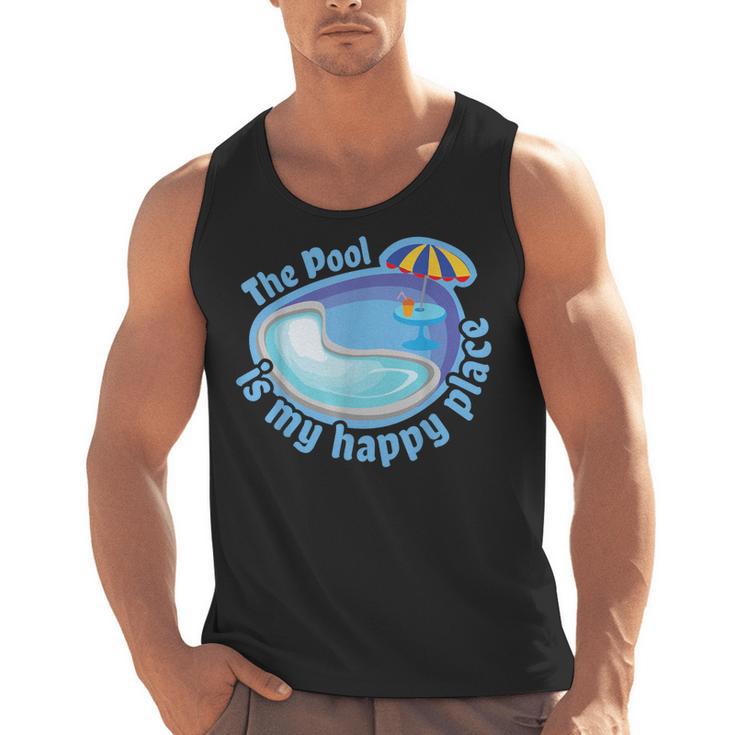 The Pool Is My Happy Place T Shirt Summer Swimming Tee Men Tank Top