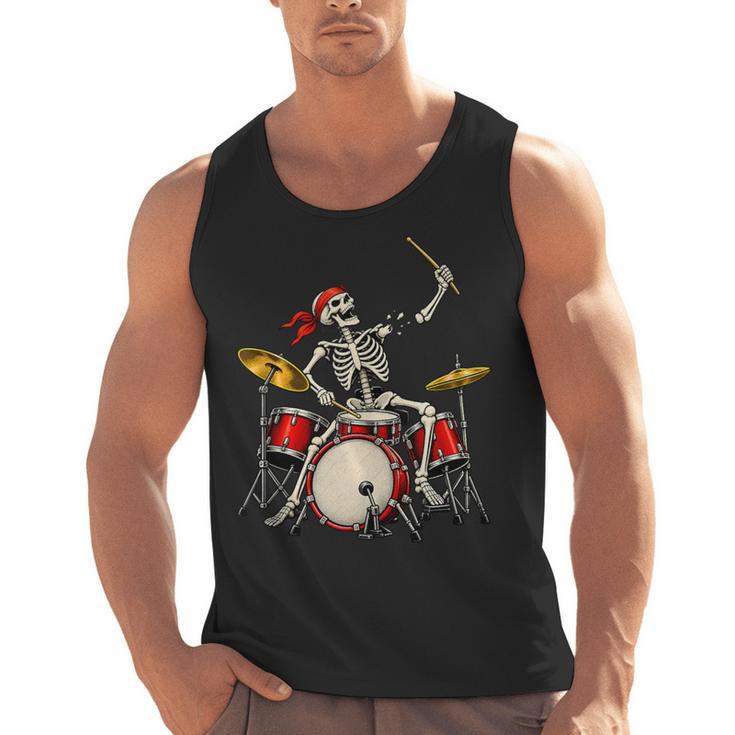 Skeleton Drummer Skull Drum Kit Halloween Sleeveless Men Tank Top